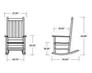 ® Vineyard Porch Rocking Chair in Mahogany by Polywood – 27.25 x 34.25 x 45.88 inches, Genuine POLYWOOD lumber, HDPE material, Mahogany, Model R140MA