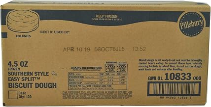 Pillsbury Easy Split Southern Style Biscuit Dough, 4.5 Ounce, Kosher, Frozen, 120 per Case