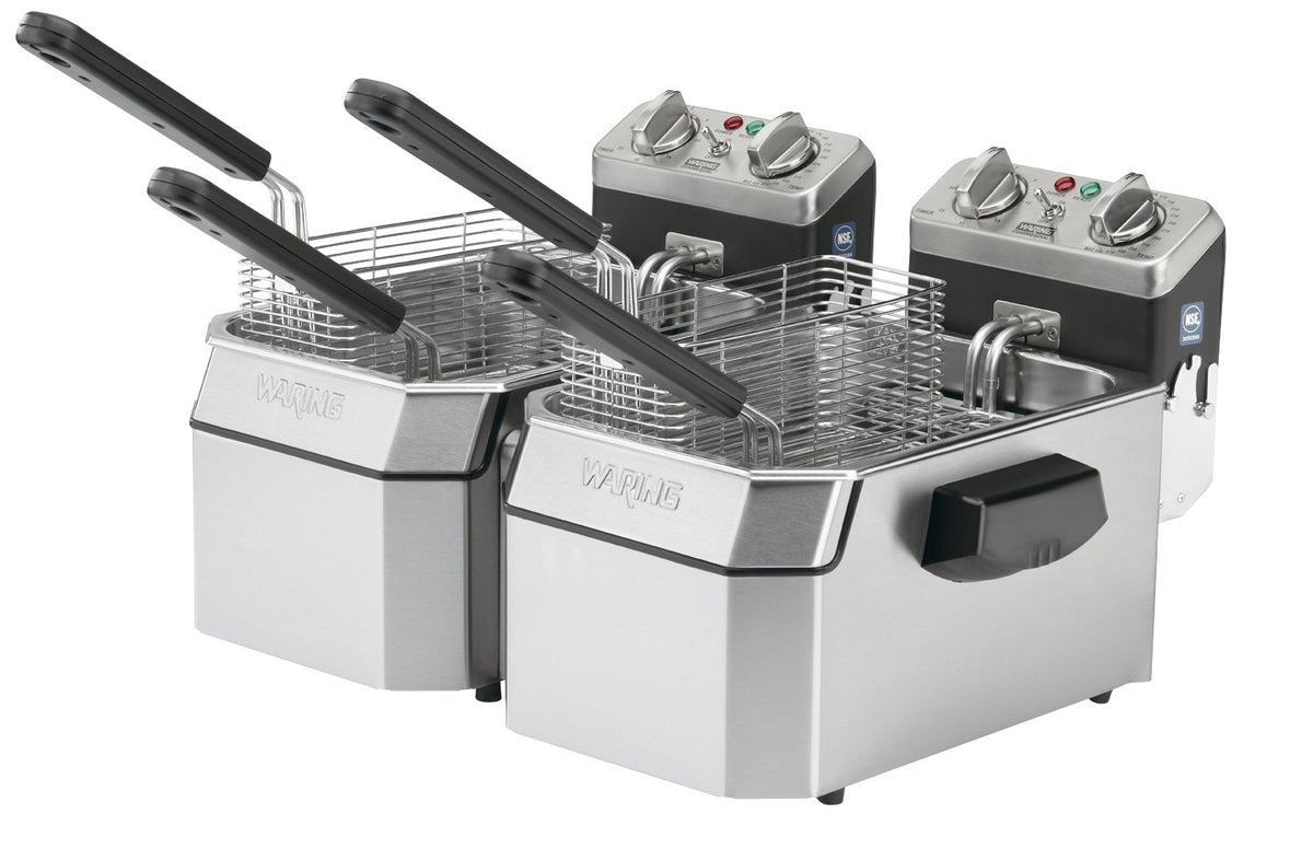 Waring Silver / 120-volt / Double Electric Deep Fryer Food Processors