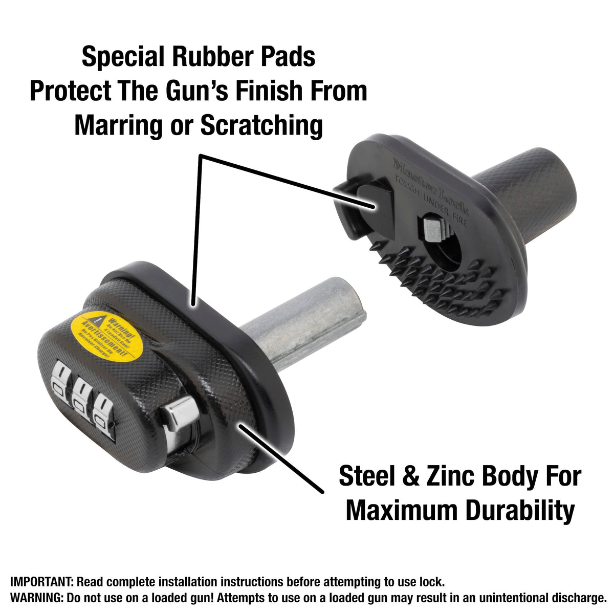 Gun Trigger Locks with Key (3 Pack) and Combination Trigger Lock by Master Lock – Commercial Grade