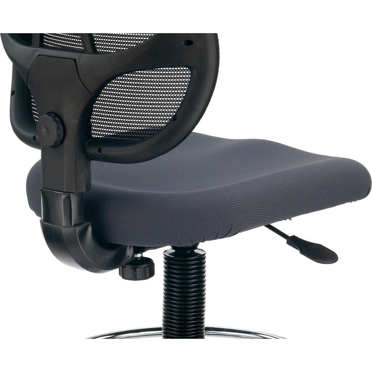 Armless Mesh Drafting Stool by Global Industrial – 16.5"H x 17.75"W, Plastic, Grey, Model A2813TMIX-GY