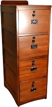 Solid Oak File Cabinet with 4 Drawers, Wood Filing Cabinet for Home Office and Office Storage, Michael's Cherry