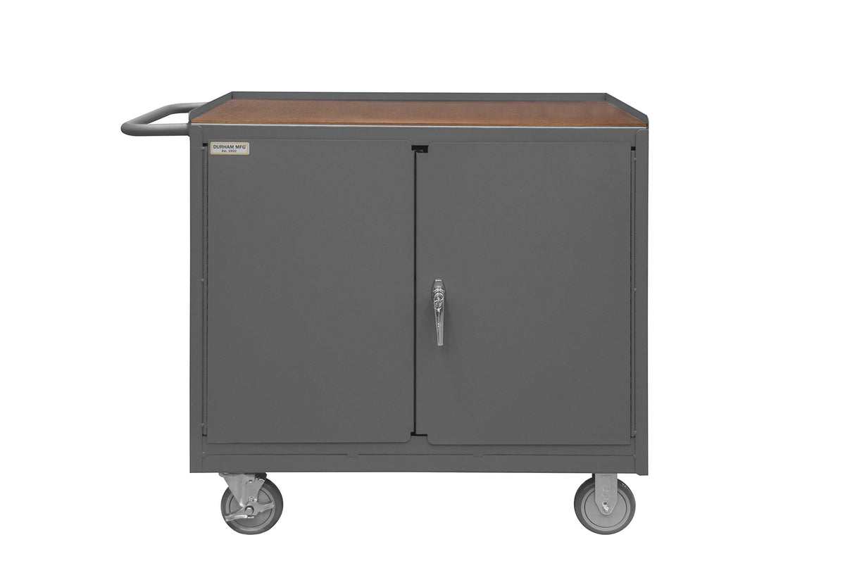 Mobile Bench Cabinet by Durham – Alloy Steel, Grey, Model 3113-TH-95