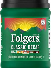 Folgers Classic Decaf Medium Roast Ground Coffee, 11.3 Ounces