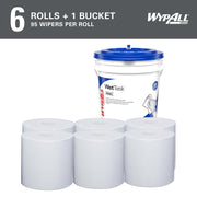 WypAll PowerClean WetTask for Solvents – 6 x 95 Towels, 1 Bucket (06001)
