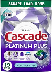 Cascade Platinum Plus Dishwasher Pods, Dishwasher Detergent, Dish Detergent Soap, Mountain, 19 Count