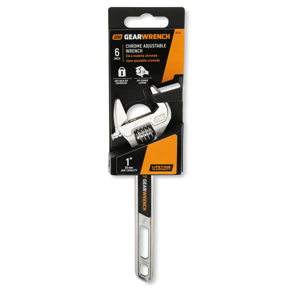 6" Chrome Adjustable Wrench by GEARWRENCH – 6 in, Chrome, Model 89751