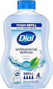 Dial Antibacterial Foaming Hand Wash Refill, Spring Water, 30 Ounce