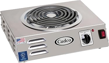 Cadco CSR-3T 14" Portable Electric Hot Plate, 1500W, 120V, Stainless Steel