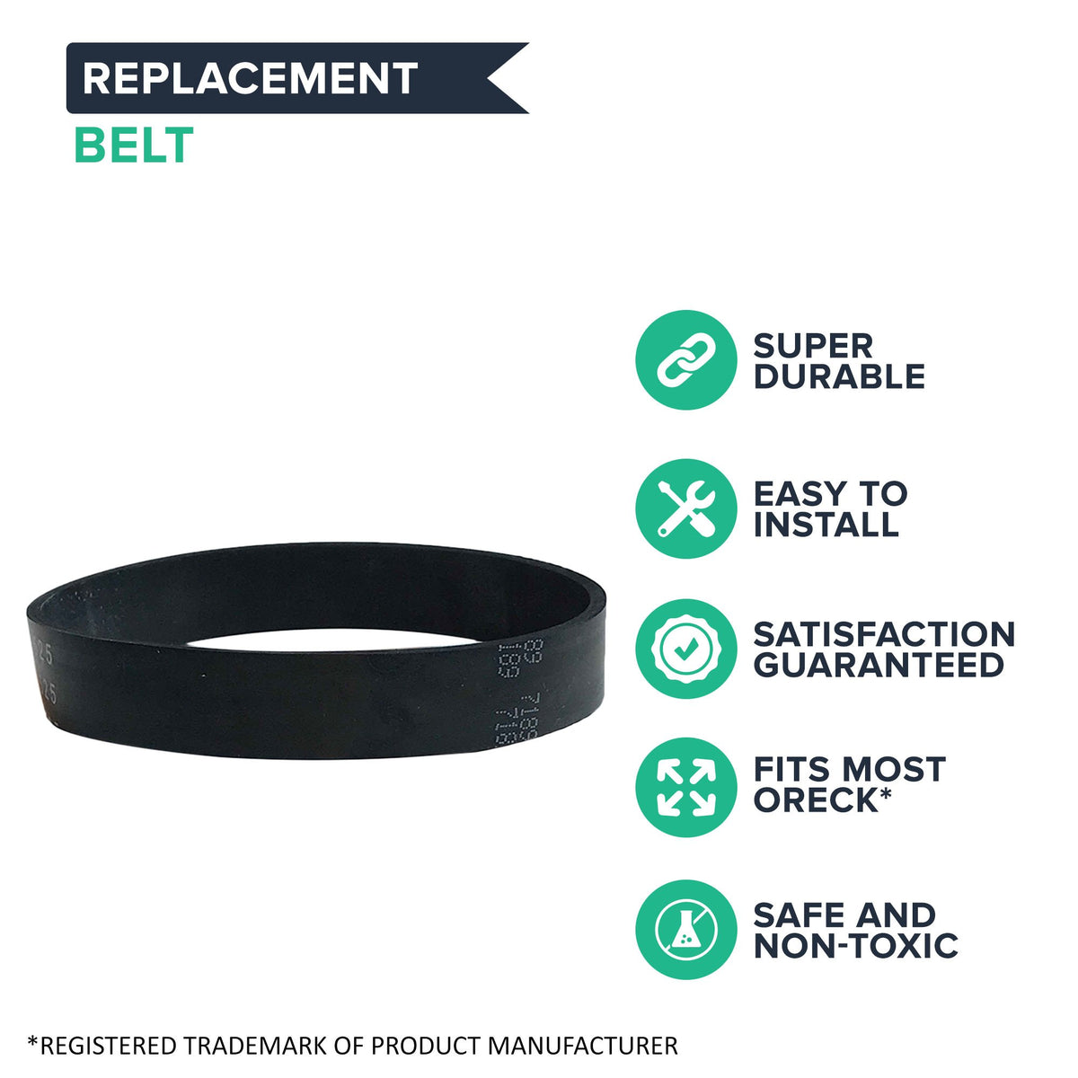 Belt, Upright Flat (Pack of 3) by Oreck – Black, Model 030-0604