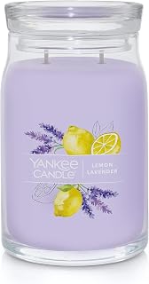 Yankee Candle Lemon Lavender Scented Signature 20oz Large Jar 2-Wick Candle Over 60 Hours of Burn Time