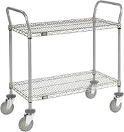 Nexel Wire Shelf Utility Cart, 2 Shelves, 800 Lb. Capacity, 36x18x38