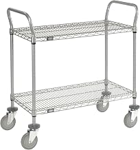 Nexel Wire Shelf Utility Cart, 2 Shelves, 800 Lb. Capacity, 36x18x38