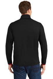 Unisex Sport-Wick Stretch Contrast Full Zip Jacket by SPORT-TEK – X-Small, Black/ True Red, Model ST853