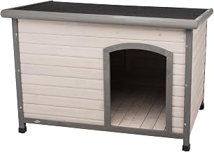 TRIXIE Natura Classic Dog House – Outside, Large, Weatherproof Sealer & Hinged Roof, Adjustable Legs