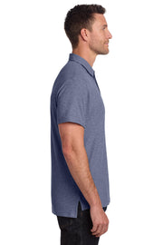 Unisex Recycled Cotton Blend Pique Polo Navy Heather by Port Authority – Large, Polyester, Navy Heather, Model K868