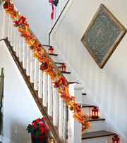 DearHouse Maple Leaf Garland, 5.9 Feet Per Piece, 2 Pack, Orange