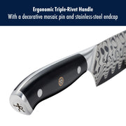 Compass Damascus 6-pc Magnetic Easel Damascus Knife Set by HENCKELS – 8", Steel, Natural, Model 1030972