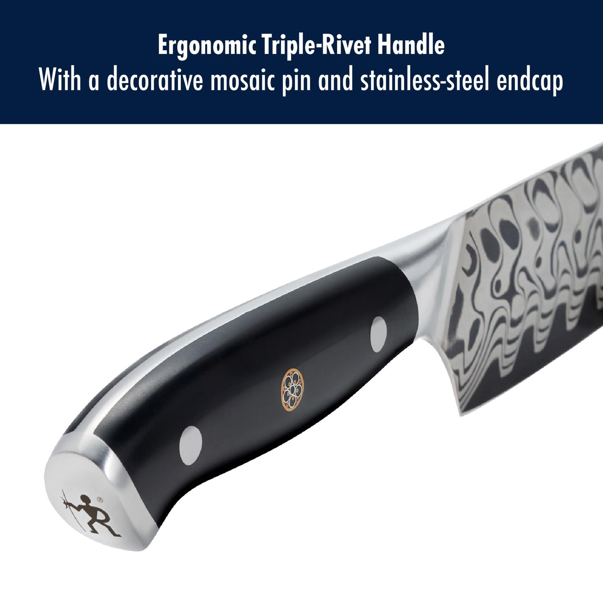 Compass Damascus 6-pc Magnetic Easel Damascus Knife Set by HENCKELS – 8", Steel, Natural, Model 1030972