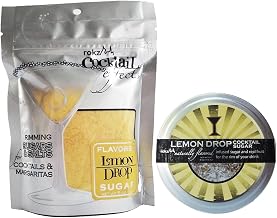 Rokz Lemon Drop Cocktail Sugar Rimmerz Bundle - 5 Ounce Bag + 4 Ounce Tin