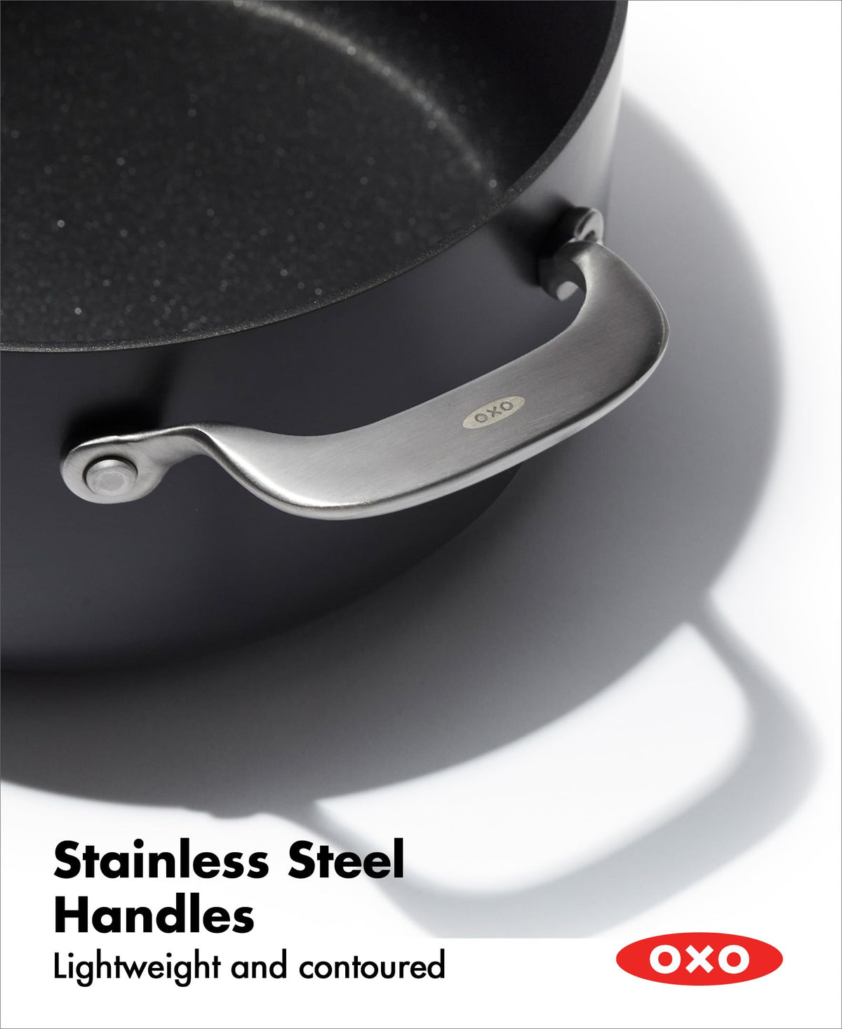 Professional 5QT Stock Pot with Lid by OXO – 5 Quarts, Healthy Ceramic Nonstick, PFAS-Free, Hard Anodized, Stainless Steel, Black, Model CC004744-001