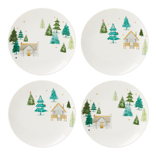 Balsam Lane 4-Piece Accent Plate Set by Lenox – 3.90 LB, Porcelain, Green, Model 890751