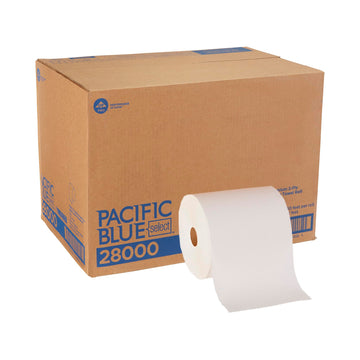 Pacific Blue Select 7.875" Premium 2-Ply Paper Towel Rolls by GP PRO (Georgia-Pacific) – White, 28000, 350 Feet Per Roll, 12 Rolls Per Case