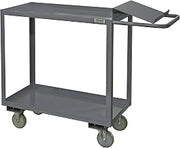 Durham OPC 18 Gauge Steel Service Cart with 1-1/2" Lip Up, 2 Shelves, Gray, 1200 lbs Load Capacity, 37-5/8" Height, 36" Length x 18" Width