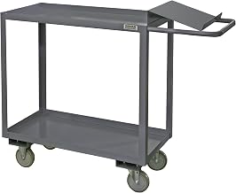 Durham OPC 18 Gauge Steel Service Cart with 1-1/2" Lip Up, 2 Shelves, Gray, 1200 lbs Load Capacity, 37-5/8" Height, 36" Length x 18" Width
