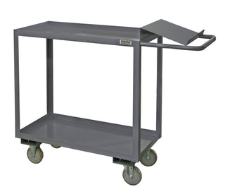 OPC 18 Gauge Steel Service Cart with 1-1/2" Lip Up by Durham – 36" Length x 18" Width, Steel, Gray, Model OPC-1836-2-95
