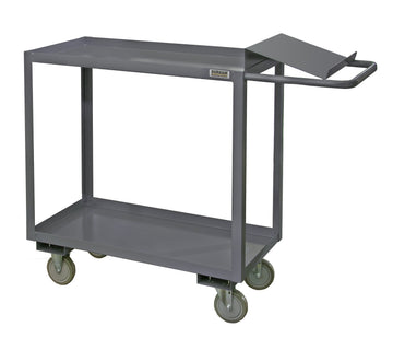 OPC 18 Gauge Steel Service Cart with 1-1/2" Lip Up by Durham – 36" Length x 18" Width, Steel, Gray, Model OPC-1836-2-95