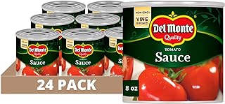 Del Monte Canned Tomato Sauce, 8 oz (Pack of 24 Cans)