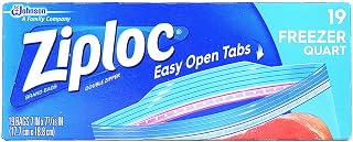 Ziploc Freezer Bags, Quart, 19 ct