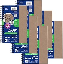 UCreate Create Your Own Cover Sketch Diary, Natural Chip Cover, 9" x 6", 50 Sheets, Pack of 6