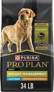 Purina Pro Plan Weight Management Large Breed Dog Food, Chicken, 34 lb Bag