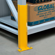 Pallet Rack Frame Guard with Pre-Drilled Base by Global Industrial – 4"L x 3.13"W x 18"H, 9-Gauge Steel, Yellow, Model 798618