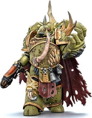 JOYTOY Warhammer 40K Death Guard Plague Marine Champion - JT03592 | Elite Squad Leader Equipped with Advanced Sidearm and Heavy Combat Gauntlet for Dynamic Displays.
