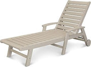 Polywood Signature Chaise with Wheels in Sand