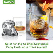 Bulldog Ice Cube Mold Pack of 2 Craft Ice Cube Molds for Whiskey Bourbon Cocktails by Tovolo – Set of 2, Silicone, Charcoal, Model 22012-0048