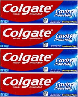 Colgate Cavity Protection Toothpaste, Creat Regular Flavor, Travel Size 1 oz (28g) - Pack of 4