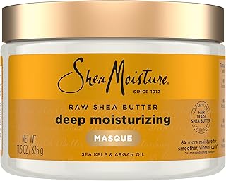 Shea Moisture SheaMoisture Raw Shea Butter Deep Moisturizing Hair Masque for Curly Hair Raw Shea Butter Deep Conditioner to Moisturize and Renew Hair 11.5 oz | For curly, dry hair - deeply moisturizes and restores softness with Raw Shea Butter and Sea Kelp.