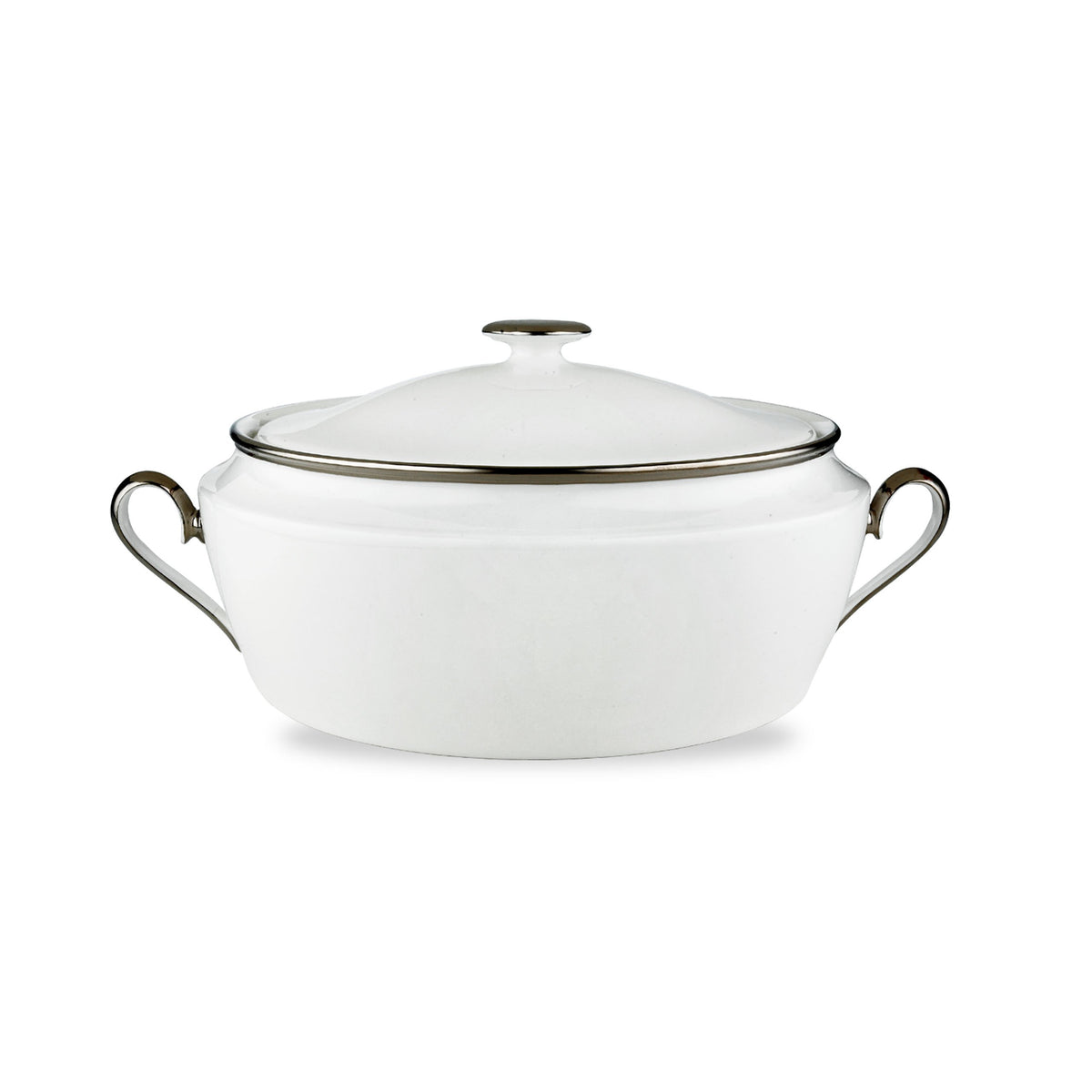 Solitaire White Covered Vegetable Bowl by Lenox – Covered Vegetable Bowl, 96 ounces, White Bone China, White, Model 6231245
