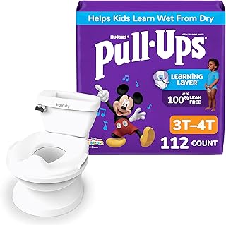 Training Pants + Night-Time Training Pants for Boys Bundle: Pull-Ups Training Pants, Size 3T-4T (32-40 lbs), 112 Count (4 Packs of 28) & My Size Potty Pro