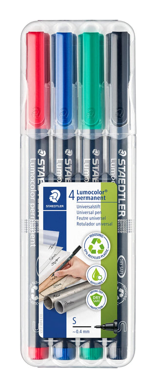 Permanent Markers () by STAEDTLER – 1 Count (Pack of 1), Plastic, Assorted, Model STD313WP4A6