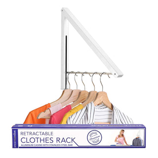 Single Foldable Clothing Rack by Stock Your Home – 1 Rack, Aluminum, White, Model 1042