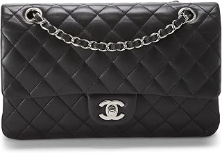 Chanel, Pre-loved Black Quilted Lambskin Classic Double Flap Medium, Black