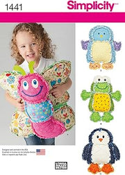 Simplicity Sewing Pattern 1441 - Rag Quilted Animal Pillows Sizes: ONE Size