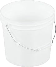 Vestil PAIL-35-PWS High Density Polyethylene Open Head Pail with Steel Handle 11-13/16 in. x 11-13/16 in. x 11-1/8 in. 3-1/2 Gallon White