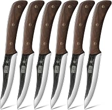 Steak Knives Set of 6, Sharp 4.5" Non Serrated Steak Knife Set