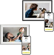 Aura Carver 10.1" WiFi Digital Picture Frame | The Best Digital Frame for Gifting | Send Photos from Your Phone | Quick, Easy Setup in Aura App | Free Unlimited Storage | (Gravel with White Mat)